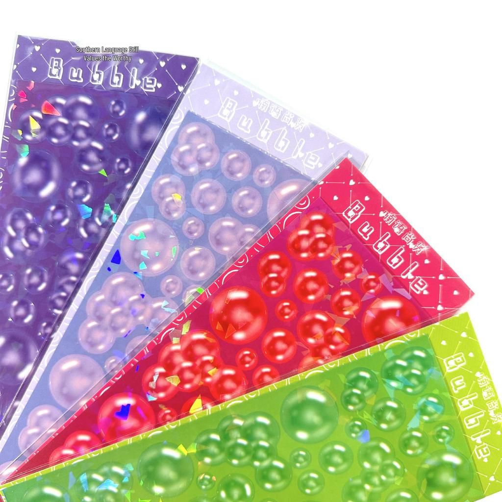 Korean Style Laser Bubble Stickers for Journaling and Card Decoration
