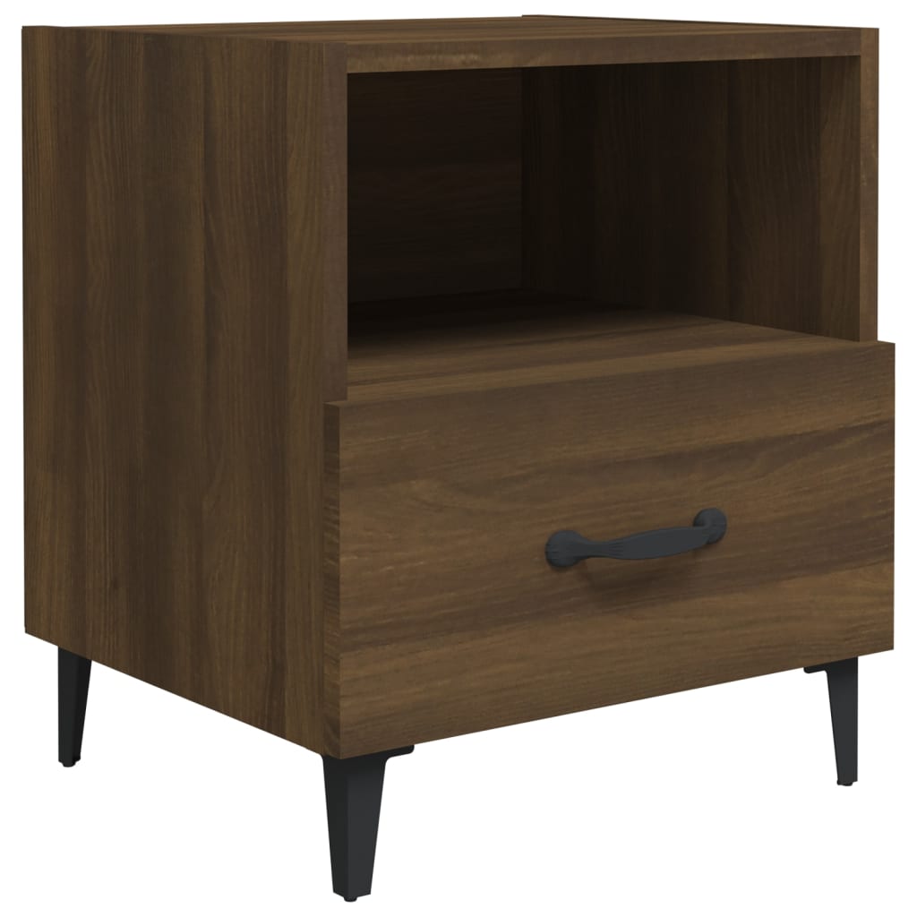 Nightstands 2 Pcs Brown Oak Effect Particleboard