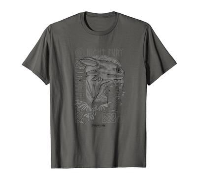 DreamWorks How To Train Your Dragon Night Fury Sketch Toothless T-Shirt