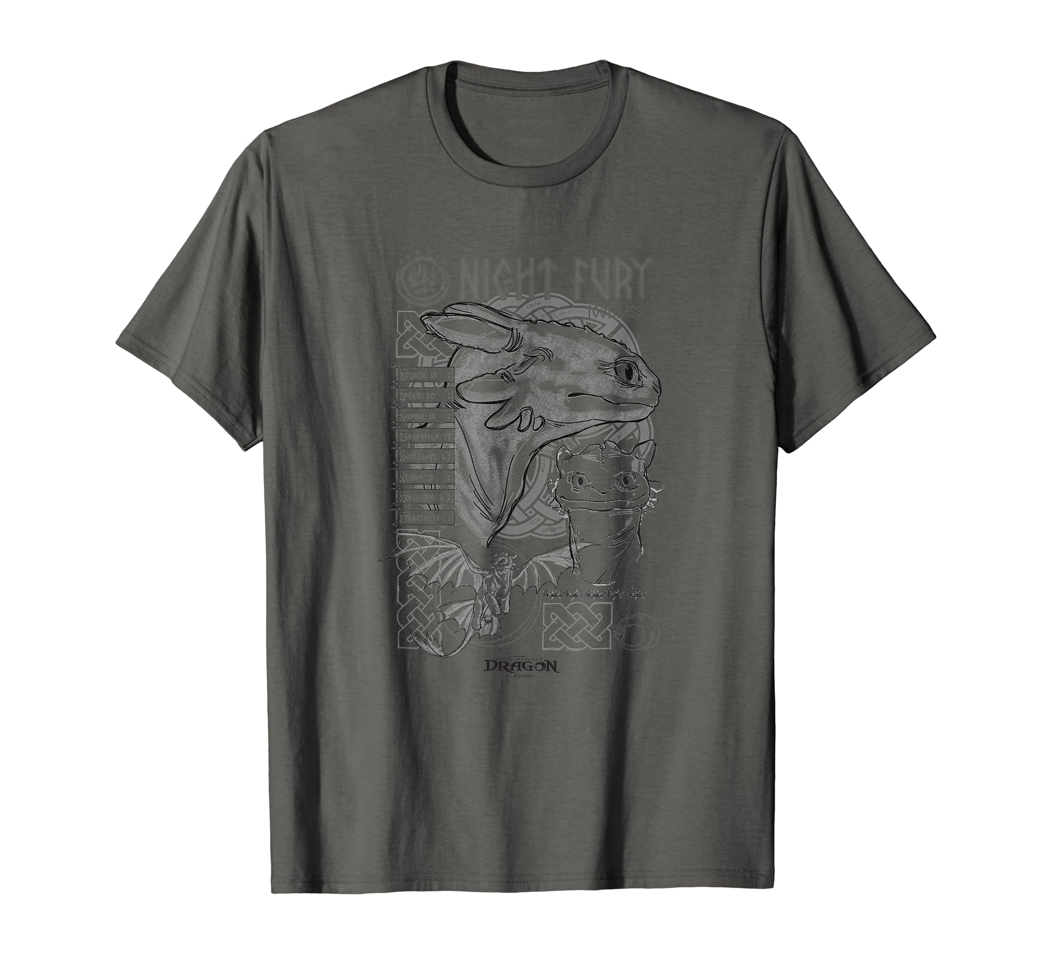 

DreamWorks How to Train Your Dragon Night Fury Sketch Toothless T-Shirt