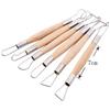 6pcs/set Children Soft Clay Wood Handle Stainless Steel Carving Tool