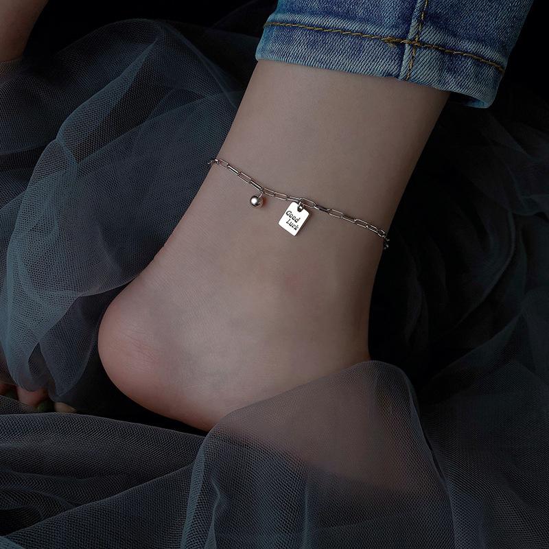 925 Sterling Silver Anklet Dazzling Chain Clear CZ Geometric Elegant For Woman Girl Fashion Jewelry Gift Dropship Wholesale