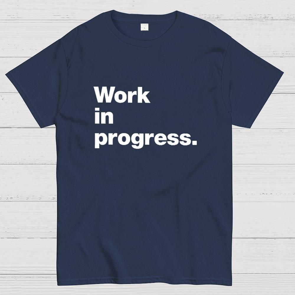 Work In Progress Unisex Cotton Summer Casual Cool Loose T-Shirt