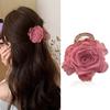 Contemporary Camellia Hair Clip Hair Clamp With Mesh Petals Secure Grip Hairpin Fashion Barrette For Long Hair