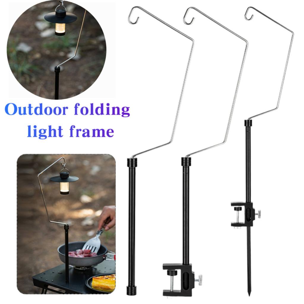 IGT Table Lantern Stand Aluminum Alloy Portable Lamp Bracket Multifunctional Desktop Light Stand for Picnic Hiking Fishing