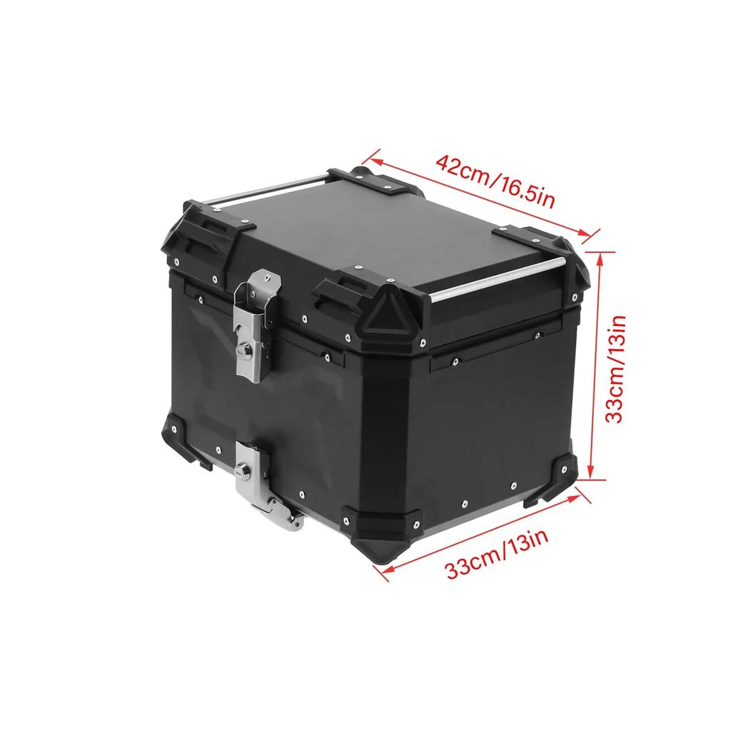 Úložný box na motorku Zadní box Kufr Nosič Horní box Černý 45L Motocykl Hliníkový Horní kufr Zadní box Zavazadla