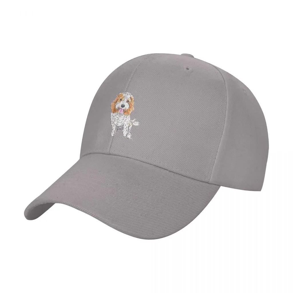 Tan and White Cavapoo Baseball Cap Unisexs big size hat foam party Hat Hat Luxury Brand Unisex Womens