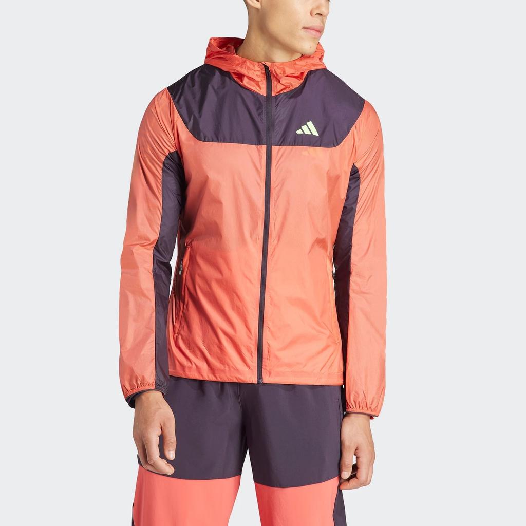 Adidas Ekiden Running Jacket With Letter Print And Color Blocking Men Jacket Light-Red IU0688
