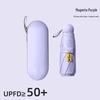 Compact Black Capsule Umbrella with UV and Rain Protection - Five-Fold Design