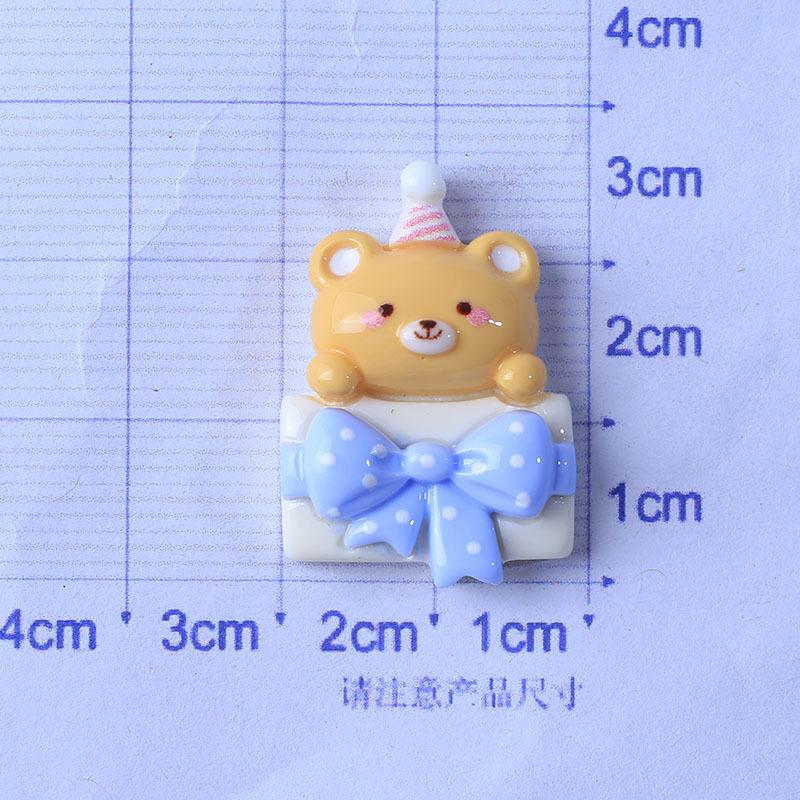10Pcs New Cute Resin Cartoon Bear Series Flat Back Home Decor Parts Embellishments For Hair Bows Accessories