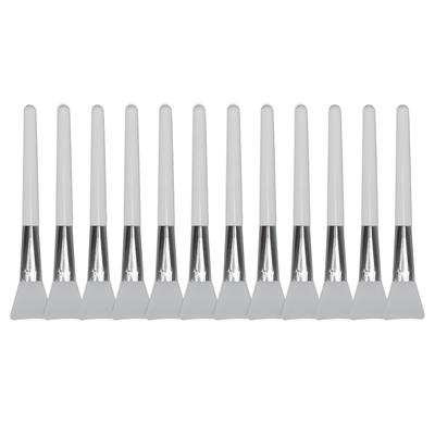 12pcs Facial Mask Brush Soft Silicone Comfortable Handle Mud Mask Cream Applicator Spatula White