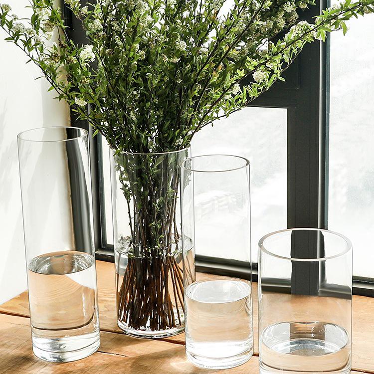 Bardzo Duży Przezroczysty Szklany Wazon do Salonu lub na Stół Jadalny - Idealny do Bambusa, Suszonych Kwiatów i Aranżacji Wodnych