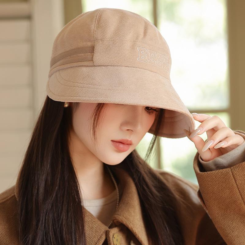 Autumn and winter big head circumference hat women's casual versatile equestrian hat outdoor travel cap sunshade bucket hat