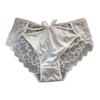 Women's Silky Satin Panties Sexy Invisible Lace Briefs Low Waist Bikini Underwear Seamless Breathable Underpants