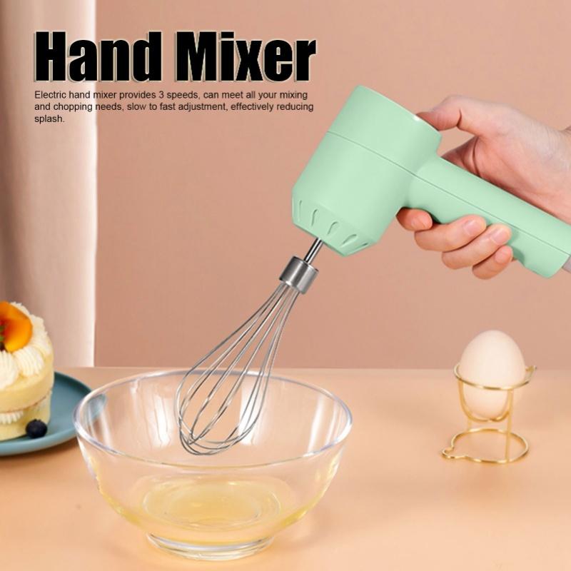 Electric Cordless Hand Mixer 3 Speed Kitchen Handheld Mixer 20W With Egg Beater For Baking