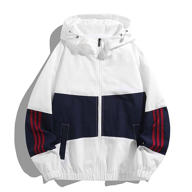 Giacca Primaverile e Autunnale, Sportiva Casual con Cappuccio, Giacca a Vento Leggera, Giacca da Baseball Coreana
