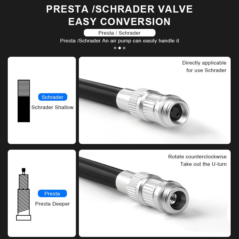 RIDERACE Bicycle Pump With Gauge Portable Aluminum Alloy Hand Tire Air Inflator Bike Air Shock Pump AV FV Presta Schrader Valve