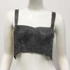 Metallic Streetwear Women Tank Top With Rhinestone Embellishments