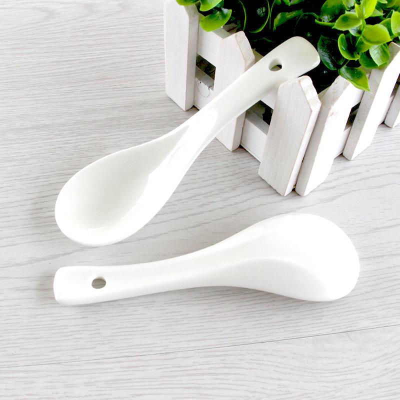 White Ceramic Soup Spoon: Ideal for Home, Restaurant, or Hotel Use