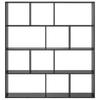 Bookshelf Black Oak Look 132 x 29 x 141.5 cm