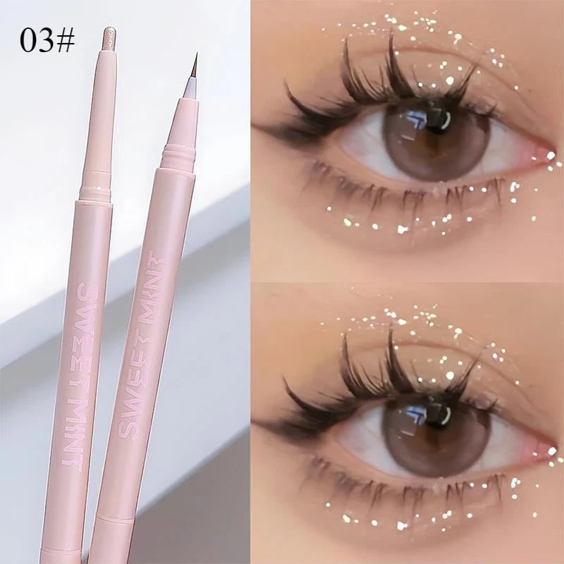 Multifunktionaler doppelseitiger Lidschattenstift für liegende Seidenraupen, Highlighter, Make-up-Stift, Nude-Flüssigkonturstift, Eyeliner, Augenaufheller, Make-up-Stick 03