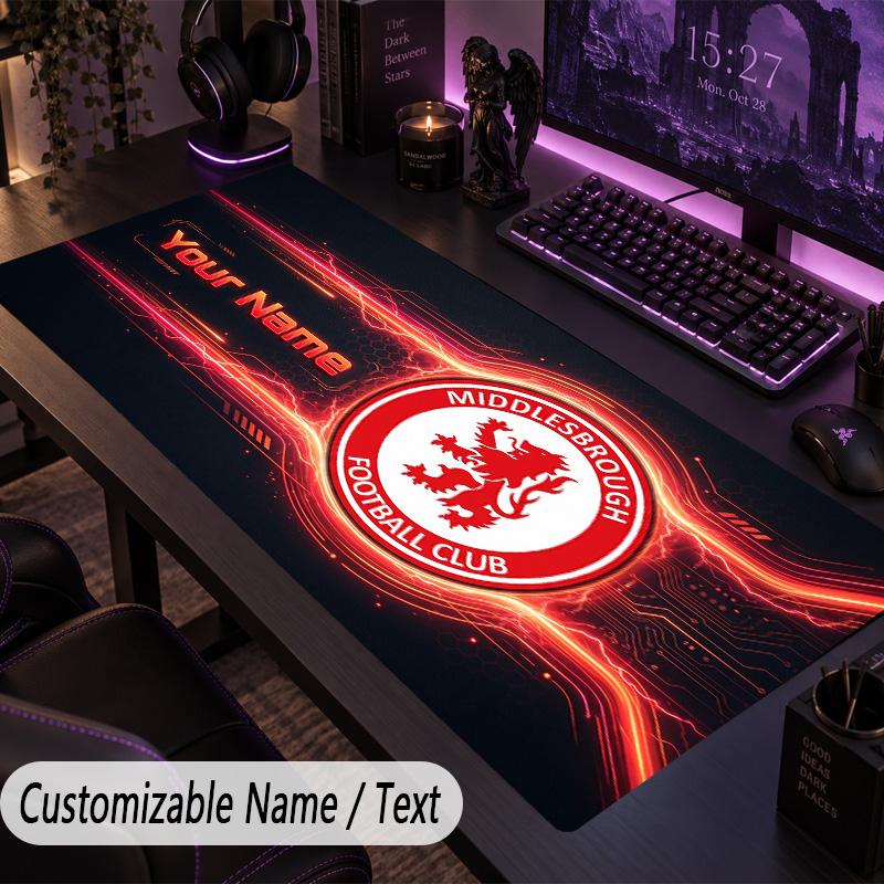 Large Mouse PadMiddlesbrough FC Custom Name Text Personalized Desk Mat Non Slip Gaming Pad