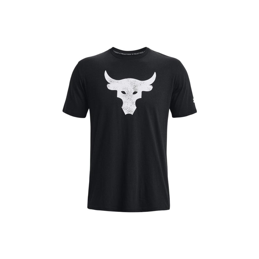 Under Armour Project Rock Brahma Bull Graphic Print Crew Neck Short Sleeve T-Shirt Men tops Black 1361733-003