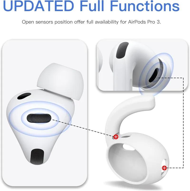 For Airpods Pro3 Replacement Eartips Hook Cover Anti Lost Ear Caps for AirPods Pro3 Soft Silicone Soft in-Ear Anti-slip Earhooks