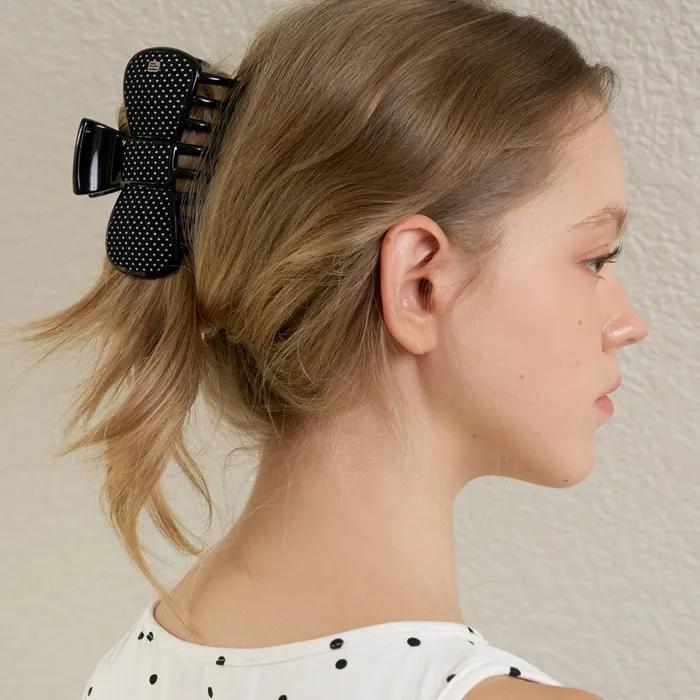 ribbon dot hair clip