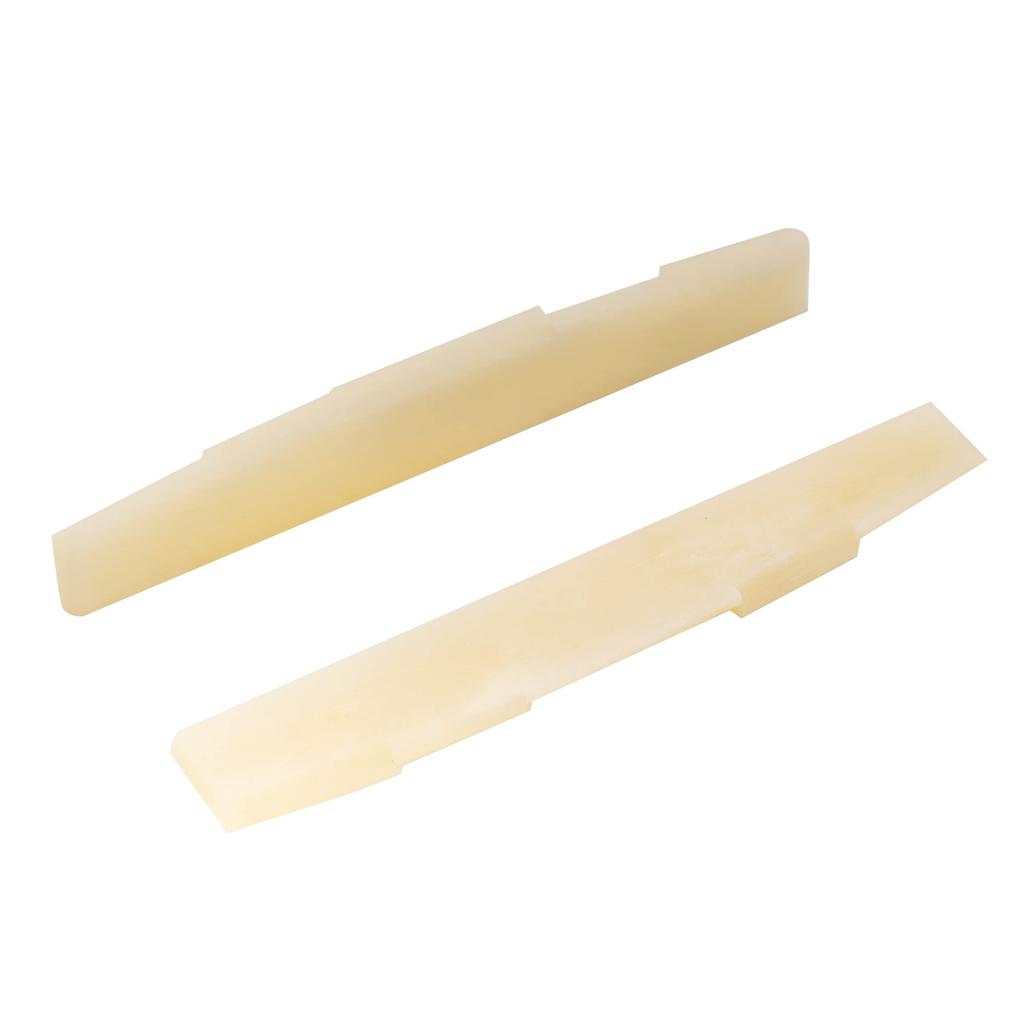 Musiclily Pro Unbleached Beef Bone String Length Correction for Acoustic Ivory of 73.15mm Saddle, Type, Guitar, (Set 2)
