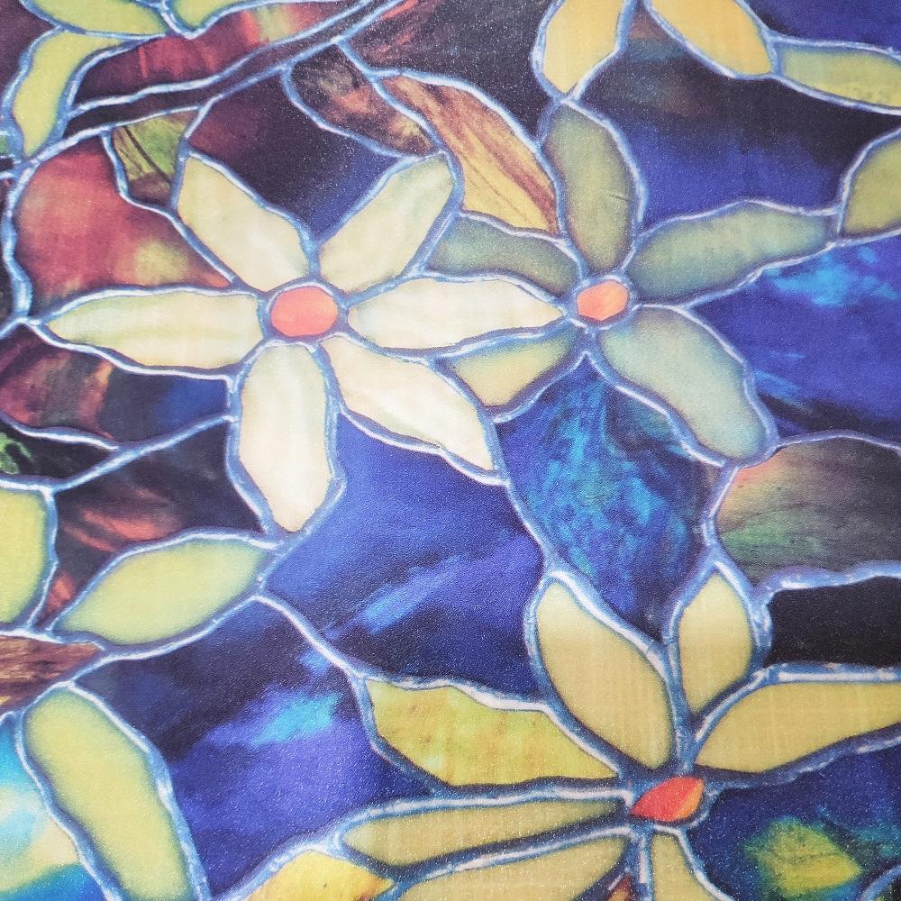 Stained Flower Pattern Frosted Window Film Static Cling Heat Control Privacy Protection Removable Drop-Shipping Window Covering
