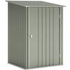 Garden Tool Shed In Galvanized Steel with Hinged Door, 100x104x160 Cm, Silver