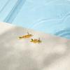Youthway Asymmetric Fish Stud Earrings For Women Minimalist 18K Gold Plated Stainless Steel Earrings Fashion Jewelry Gift