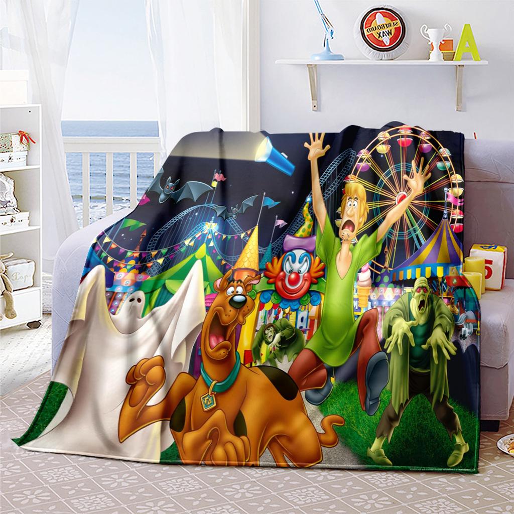 Filme de animação de aventura comédia de fantasia de Halloween Scooby-Doo cobertor macio decoração de casa para cochilo quatro estações quente cobertor Sherpa U10