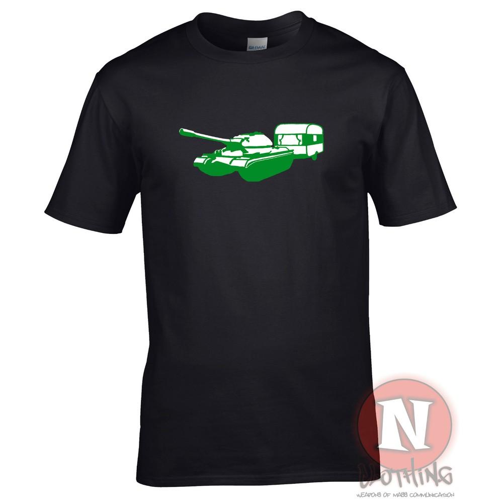Tank And Caravan TShirt Banksy Urban Graffiti Military Caravaning Funny Movie