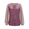 2025 European & American Women's Casual Sequin Round Neck Long Sleeve Pullover