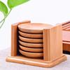 6PCS Round Shape Bamboo Coaster Cup Rest   for Glass Cups Tea Cup Coffe Mug Bottle Water Holder Natural Home Decor
