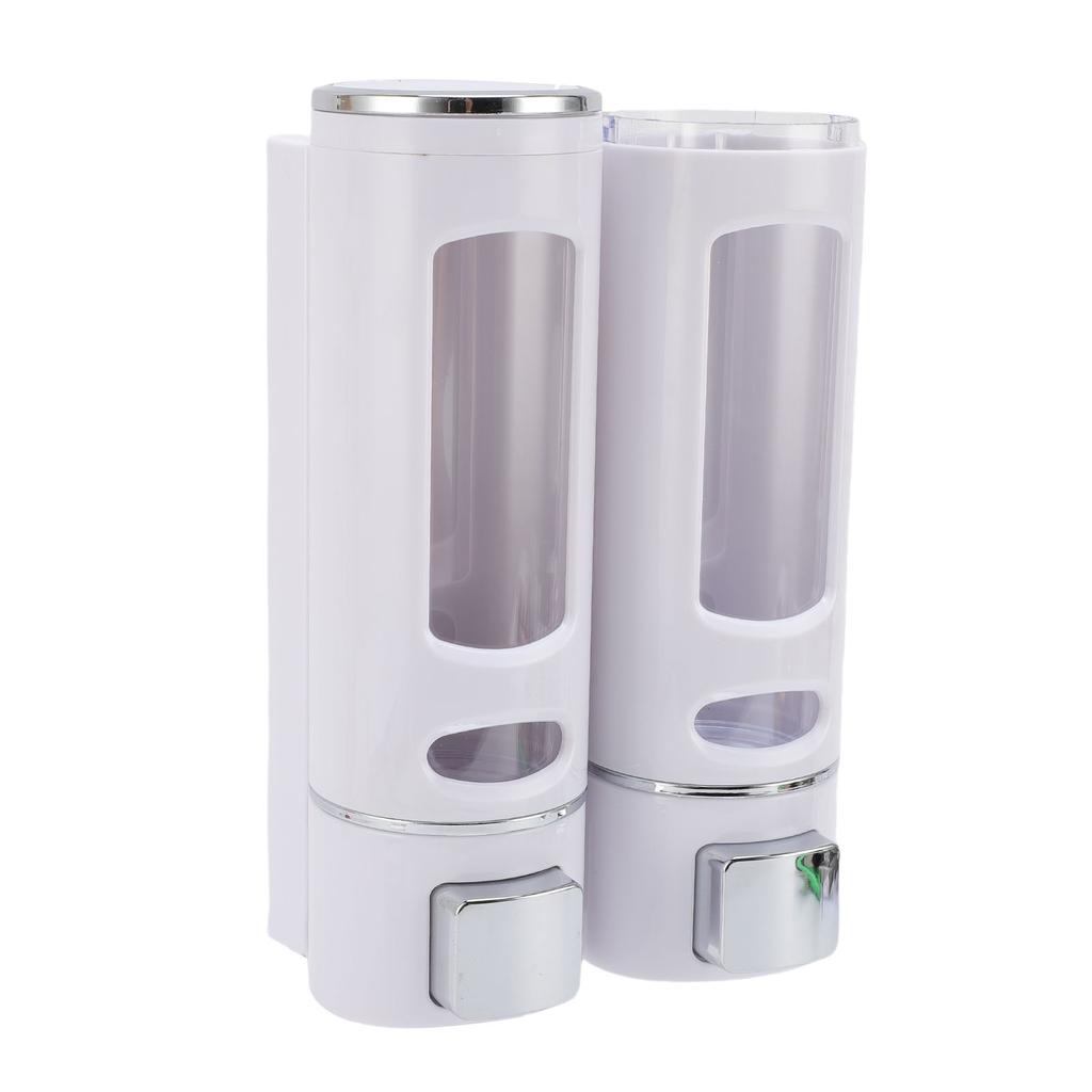 Shampoo Conditioner Dispenser Punchless Wall Mounted 2 Chamber Soap Dispenser for Bathroom Hotel Hospital