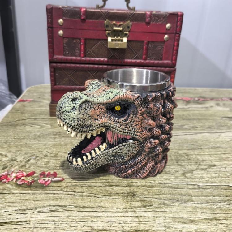 Innovative Dinosaur Shape Cup With Nonrust Steel Liner Easy Cleaning Dinosaur Drinking Cup For Home Decors Or Gift