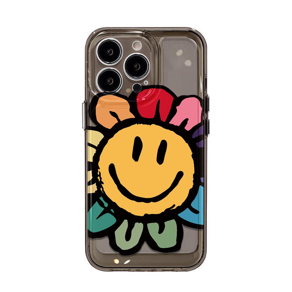 Smiley Sonnenblume Geeignet für iPhone17 Space Handyhülle 16Pro Rundumschutz x Apple 14 Rundumschutz 15 Schutzhülle