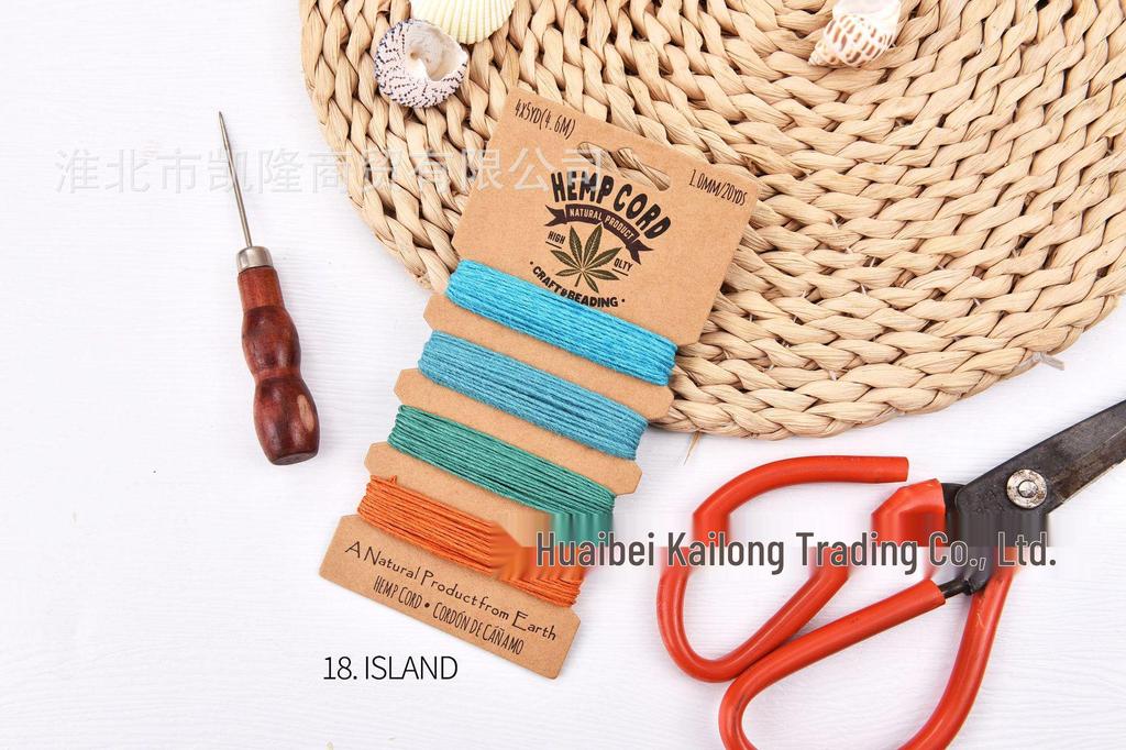 Colorful 1mm Waxed Hemp Cord for DIY, Hand-woven Crafts, 20yd Rope