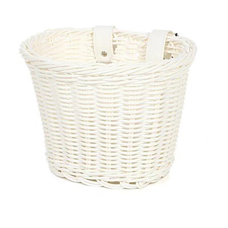 Cestino per bicicletta in rattan intrecciato, cestino anteriore per manubrio, cestino per bicicletta impermeabile rimovibile, borsa portabici per bambini