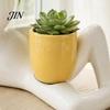 Home Decoration Planter Lazy Guy Planter, Little Character Flowerpot Ornament, Creative Lying Durable Humanoid Double Pot for Succulents Garden Decor