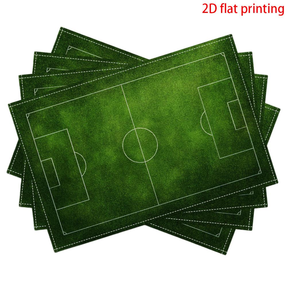 Soccer Football Field Heat Resistant Washable Table Placemats Kitchen Dining Decor 4 Piece Set