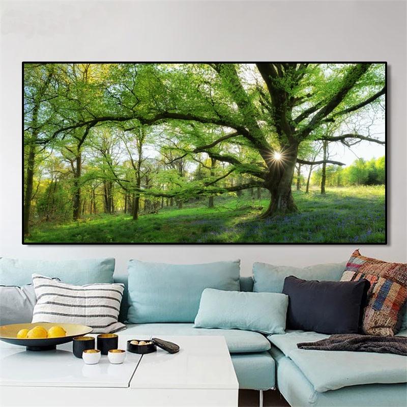 Pintura de flores de paisaje de viento, decoración de arte de la pared, decoración minimalista nórdica, póster, imagen, pintura para decoración del hogar y sala de estar