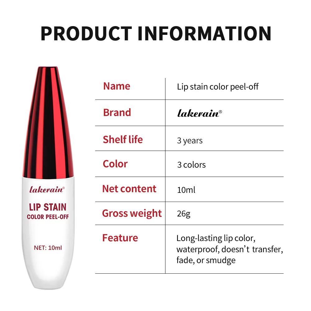 Matte Peel Off Rose Pink Lip Gloss Outline Contour Tattoo Lip Stain Waterproof Transfer Resistant Tear Off Natural Lip Tint