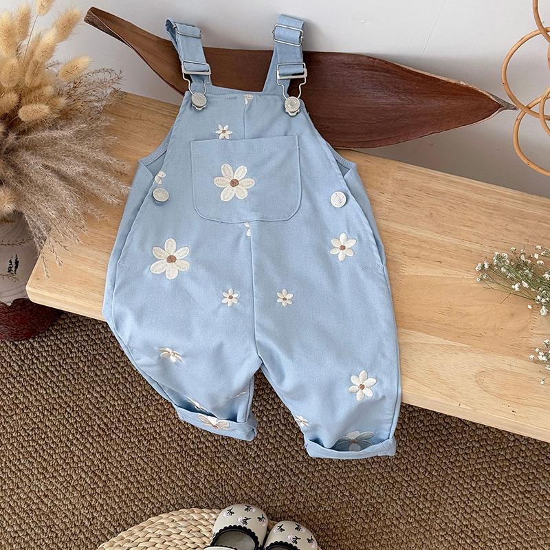 Summer Baby Rompers Fashion Embroidery Sleeveless Knitting Infant Kids Boys Girls Strap Jumpsuits