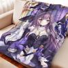 Space Anime Flannel Fashion Blanket - Soft Thickened Square Digital Print Throw for Sofa/Bed