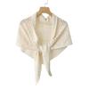 Triangle Shape Stripe Knitted Shawl Warp Knitting Shoulder Scarf Sun Protection Cape  Female