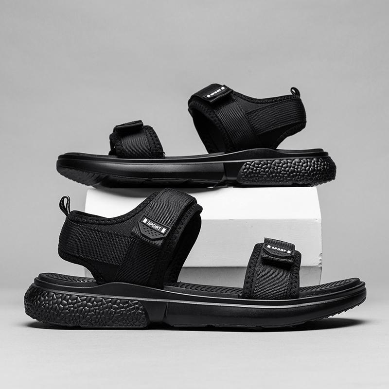 

Летние мужские сандалии с нескользящей подошвой, повседневная уличная обувь для бизнеса и пляжа с мягкой подошвой, простая и универсальная мужская обувь 42 чёрный